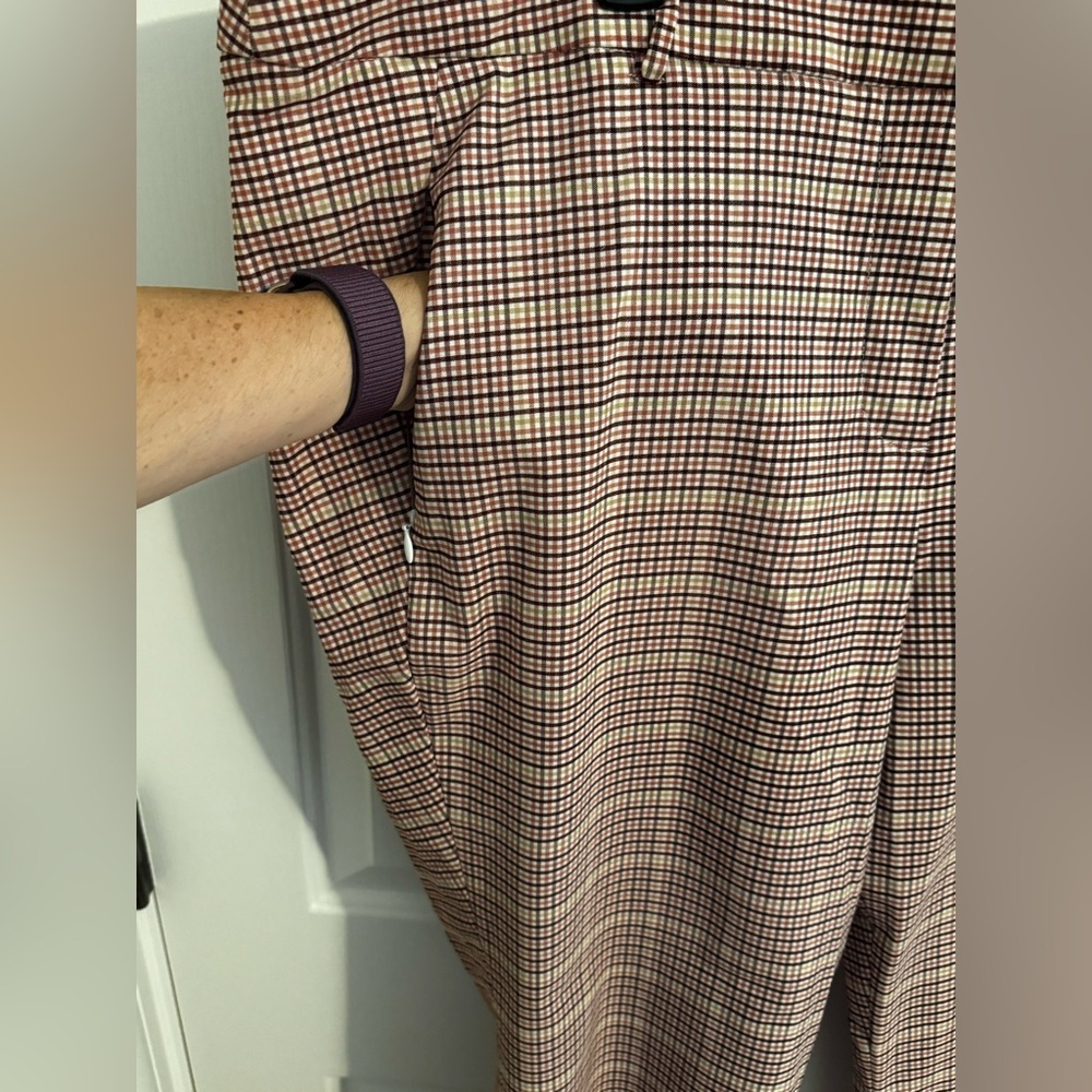 Lane Bryant Signature Fit 4-Season Ankle Pants Berry Plaid Stretch Plus Size 22 - Picture 7 of 14